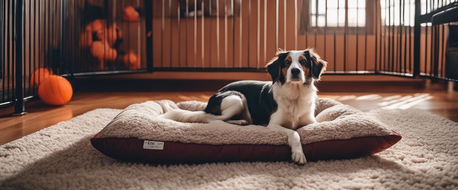 Comfort elements inside dog exercise pen