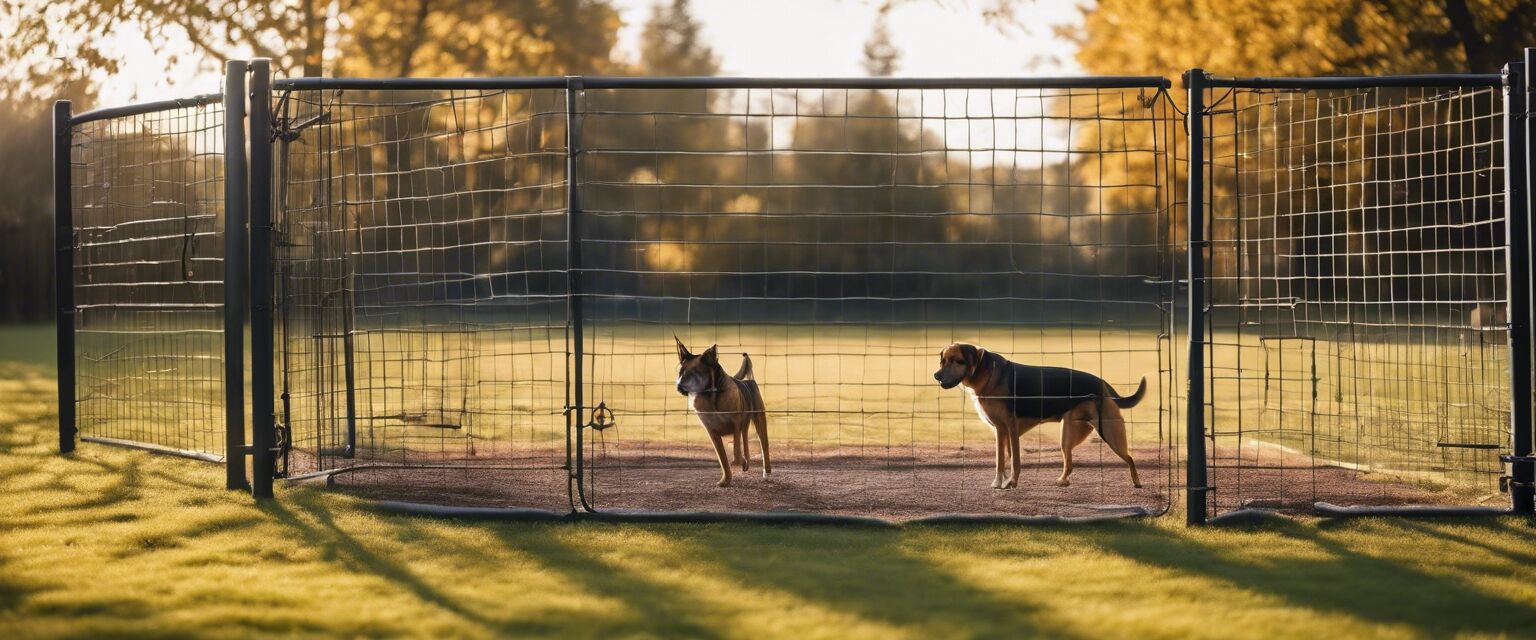 Dog exercise pen in a park