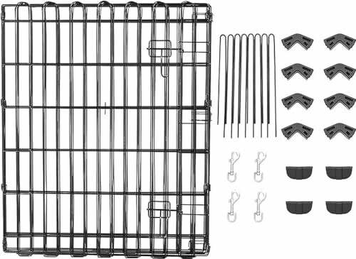 Metal wire shelf kit with hooks and corner pieces.